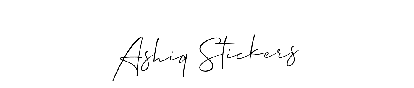 if you are searching for the best signature style for your name Ashiq Stickers. so please give up your signature search. here we have designed multiple signature styles  using Allison_Script. Ashiq Stickers signature style 2 images and pictures png