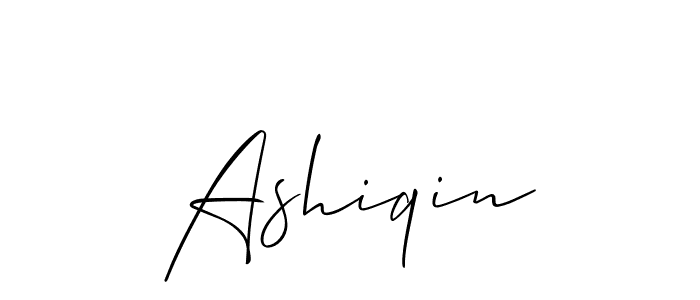 Make a beautiful signature design for name Ashiqin. With this signature (Allison_Script) style, you can create a handwritten signature for free. Ashiqin signature style 2 images and pictures png