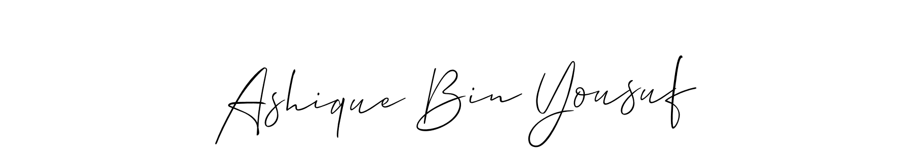 You should practise on your own different ways (Allison_Script) to write your name (Ashique Bin Yousuf) in signature. don't let someone else do it for you. Ashique Bin Yousuf signature style 2 images and pictures png