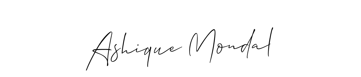 Make a beautiful signature design for name Ashique Mondal. With this signature (Allison_Script) style, you can create a handwritten signature for free. Ashique Mondal signature style 2 images and pictures png