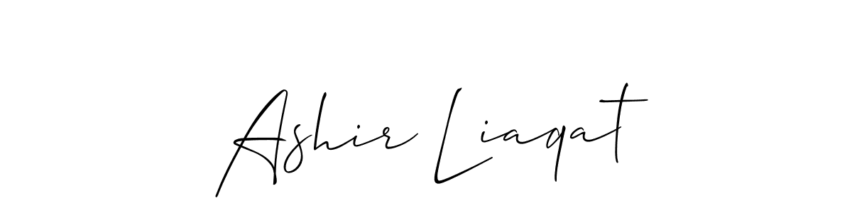 Similarly Allison_Script is the best handwritten signature design. Signature creator online .You can use it as an online autograph creator for name Ashir Liaqat. Ashir Liaqat signature style 2 images and pictures png