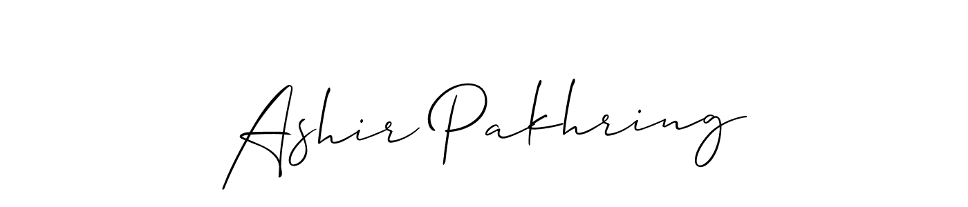 Allison_Script is a professional signature style that is perfect for those who want to add a touch of class to their signature. It is also a great choice for those who want to make their signature more unique. Get Ashir Pakhring name to fancy signature for free. Ashir Pakhring signature style 2 images and pictures png
