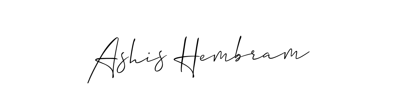 Also we have Ashis Hembram name is the best signature style. Create professional handwritten signature collection using Allison_Script autograph style. Ashis Hembram signature style 2 images and pictures png