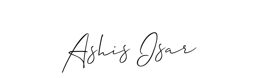 The best way (Allison_Script) to make a short signature is to pick only two or three words in your name. The name Ashis Isar include a total of six letters. For converting this name. Ashis Isar signature style 2 images and pictures png