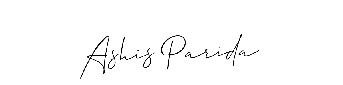 Create a beautiful signature design for name Ashis Parida. With this signature (Allison_Script) fonts, you can make a handwritten signature for free. Ashis Parida signature style 2 images and pictures png