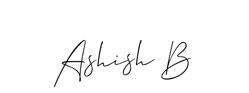 How to make Ashish B name signature. Use Allison_Script style for creating short signs online. This is the latest handwritten sign. Ashish B signature style 2 images and pictures png