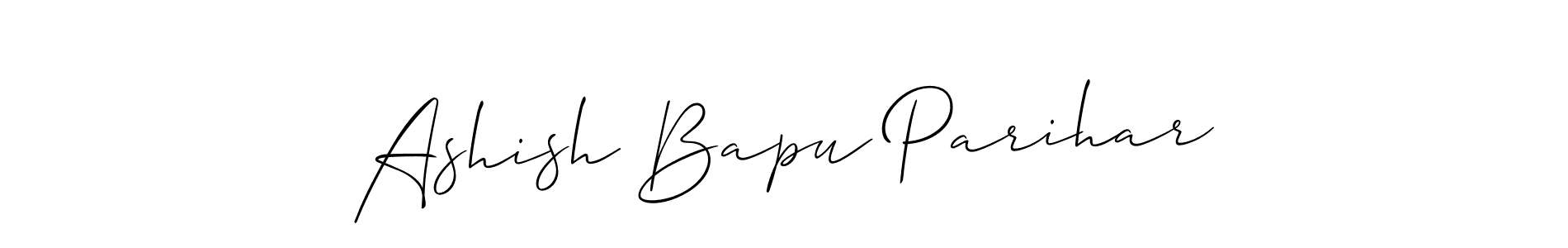 if you are searching for the best signature style for your name Ashish Bapu Parihar. so please give up your signature search. here we have designed multiple signature styles  using Allison_Script. Ashish Bapu Parihar signature style 2 images and pictures png