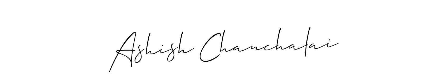 How to make Ashish Chanchalai signature? Allison_Script is a professional autograph style. Create handwritten signature for Ashish Chanchalai name. Ashish Chanchalai signature style 2 images and pictures png