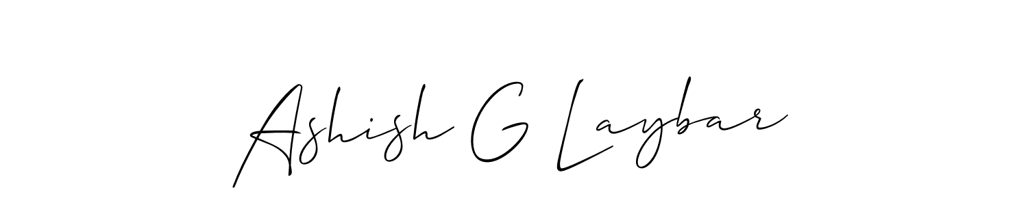 Allison_Script is a professional signature style that is perfect for those who want to add a touch of class to their signature. It is also a great choice for those who want to make their signature more unique. Get Ashish G Laybar name to fancy signature for free. Ashish G Laybar signature style 2 images and pictures png