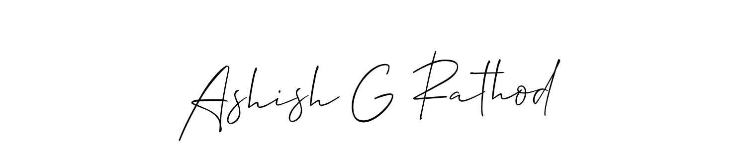 The best way (Allison_Script) to make a short signature is to pick only two or three words in your name. The name Ashish G Rathod include a total of six letters. For converting this name. Ashish G Rathod signature style 2 images and pictures png