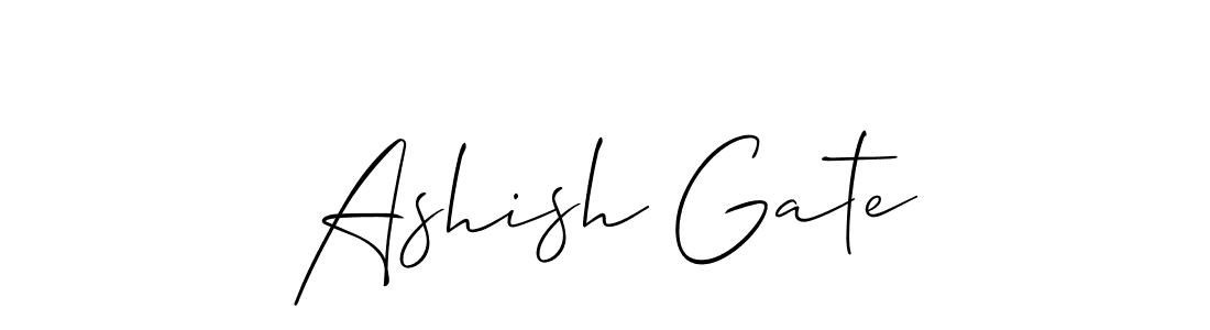 Make a beautiful signature design for name Ashish Gate. With this signature (Allison_Script) style, you can create a handwritten signature for free. Ashish Gate signature style 2 images and pictures png