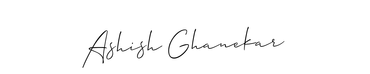 How to make Ashish Ghanekar name signature. Use Allison_Script style for creating short signs online. This is the latest handwritten sign. Ashish Ghanekar signature style 2 images and pictures png