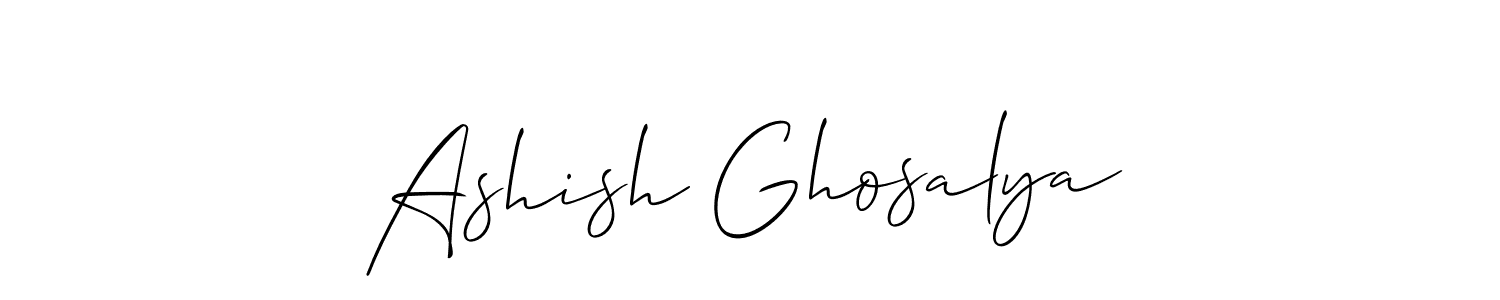 Make a short Ashish Ghosalya signature style. Manage your documents anywhere anytime using Allison_Script. Create and add eSignatures, submit forms, share and send files easily. Ashish Ghosalya signature style 2 images and pictures png