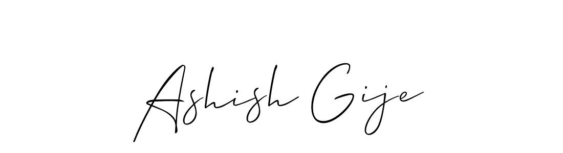 How to make Ashish Gije name signature. Use Allison_Script style for creating short signs online. This is the latest handwritten sign. Ashish Gije signature style 2 images and pictures png