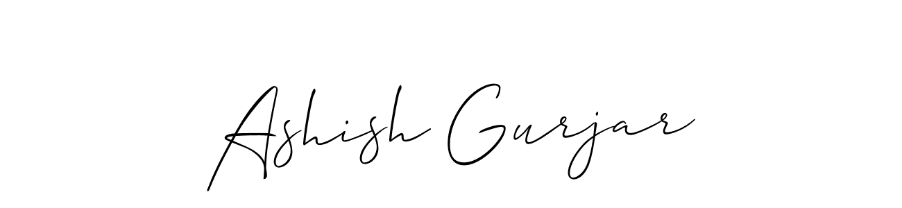 Make a beautiful signature design for name Ashish Gurjar. With this signature (Allison_Script) style, you can create a handwritten signature for free. Ashish Gurjar signature style 2 images and pictures png