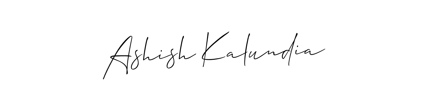 Make a beautiful signature design for name Ashish Kalundia. With this signature (Allison_Script) style, you can create a handwritten signature for free. Ashish Kalundia signature style 2 images and pictures png