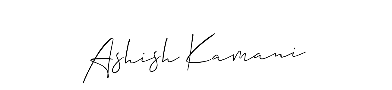 How to make Ashish Kamani name signature. Use Allison_Script style for creating short signs online. This is the latest handwritten sign. Ashish Kamani signature style 2 images and pictures png
