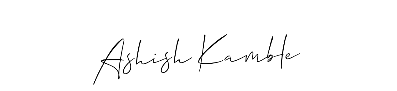 Make a beautiful signature design for name Ashish Kamble. With this signature (Allison_Script) style, you can create a handwritten signature for free. Ashish Kamble signature style 2 images and pictures png