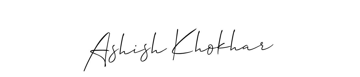 Make a beautiful signature design for name Ashish Khokhar. With this signature (Allison_Script) style, you can create a handwritten signature for free. Ashish Khokhar signature style 2 images and pictures png