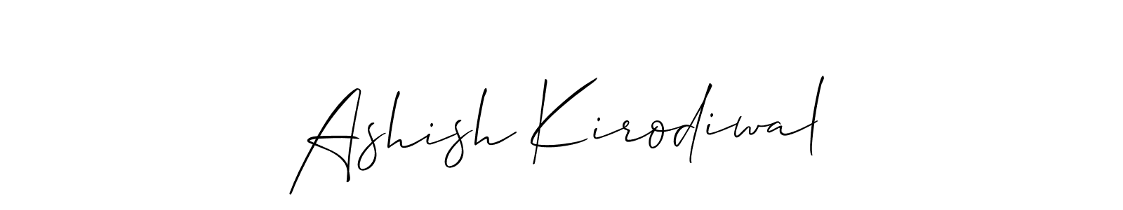 Also we have Ashish Kirodiwal name is the best signature style. Create professional handwritten signature collection using Allison_Script autograph style. Ashish Kirodiwal signature style 2 images and pictures png