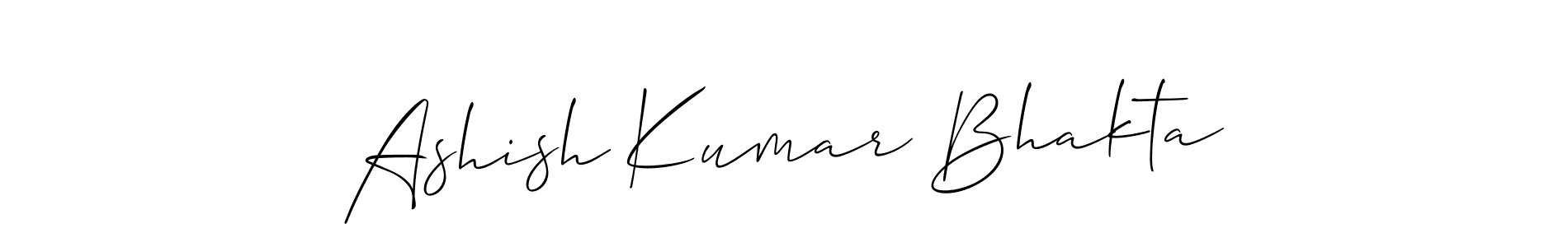 How to make Ashish Kumar Bhakta name signature. Use Allison_Script style for creating short signs online. This is the latest handwritten sign. Ashish Kumar Bhakta signature style 2 images and pictures png