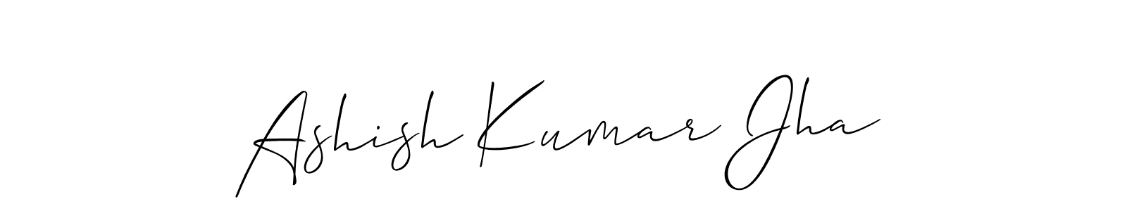 Make a beautiful signature design for name Ashish Kumar Jha. With this signature (Allison_Script) style, you can create a handwritten signature for free. Ashish Kumar Jha signature style 2 images and pictures png