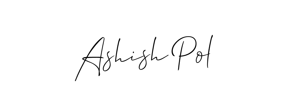 How to make Ashish Pol signature? Allison_Script is a professional autograph style. Create handwritten signature for Ashish Pol name. Ashish Pol signature style 2 images and pictures png