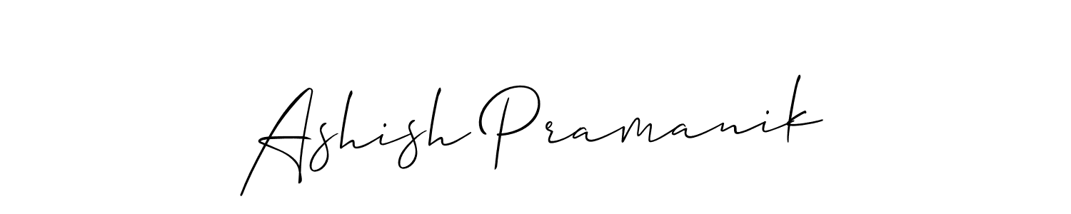 The best way (Allison_Script) to make a short signature is to pick only two or three words in your name. The name Ashish Pramanik include a total of six letters. For converting this name. Ashish Pramanik signature style 2 images and pictures png