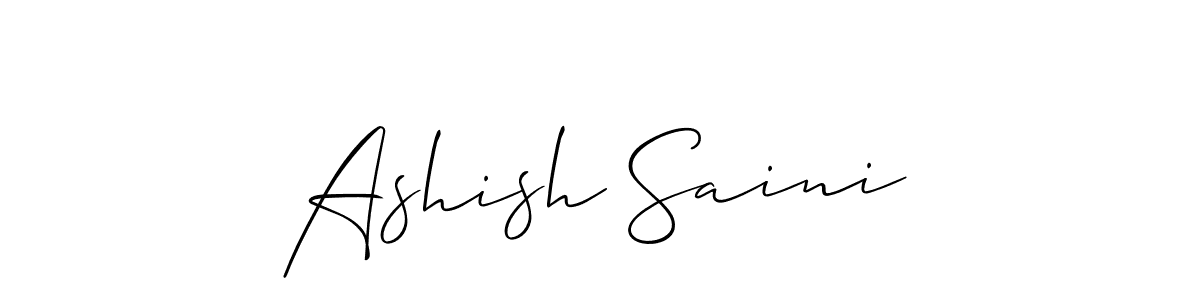 Ashish Saini stylish signature style. Best Handwritten Sign (Allison_Script) for my name. Handwritten Signature Collection Ideas for my name Ashish Saini. Ashish Saini signature style 2 images and pictures png