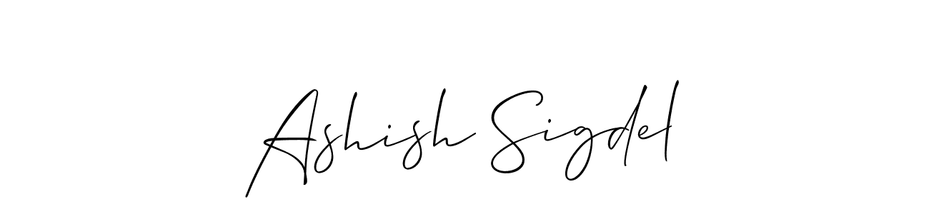 It looks lik you need a new signature style for name Ashish Sigdel. Design unique handwritten (Allison_Script) signature with our free signature maker in just a few clicks. Ashish Sigdel signature style 2 images and pictures png
