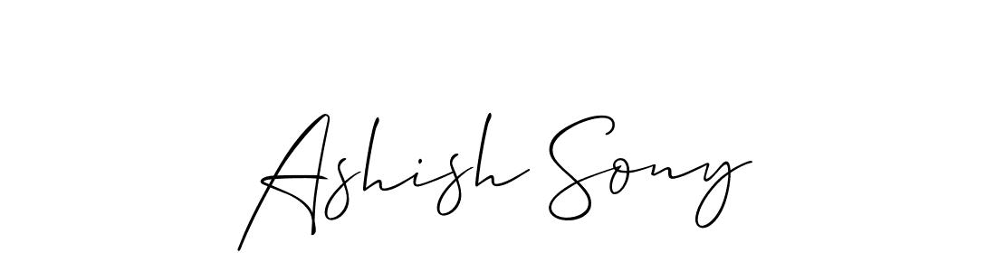 Create a beautiful signature design for name Ashish Sony. With this signature (Allison_Script) fonts, you can make a handwritten signature for free. Ashish Sony signature style 2 images and pictures png