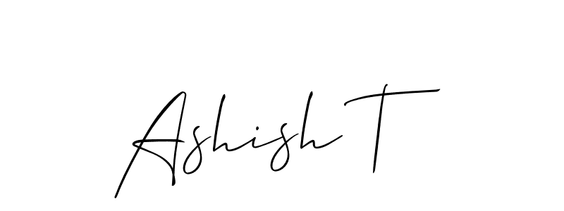 How to Draw Ashish T signature style? Allison_Script is a latest design signature styles for name Ashish T. Ashish T signature style 2 images and pictures png