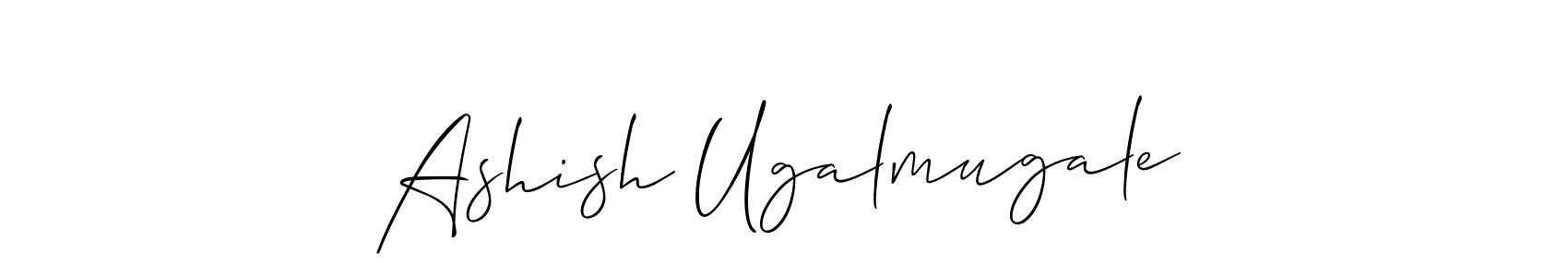 if you are searching for the best signature style for your name Ashish Ugalmugale. so please give up your signature search. here we have designed multiple signature styles  using Allison_Script. Ashish Ugalmugale signature style 2 images and pictures png