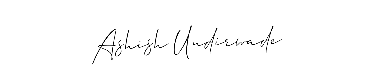 Create a beautiful signature design for name Ashish Undirwade. With this signature (Allison_Script) fonts, you can make a handwritten signature for free. Ashish Undirwade signature style 2 images and pictures png