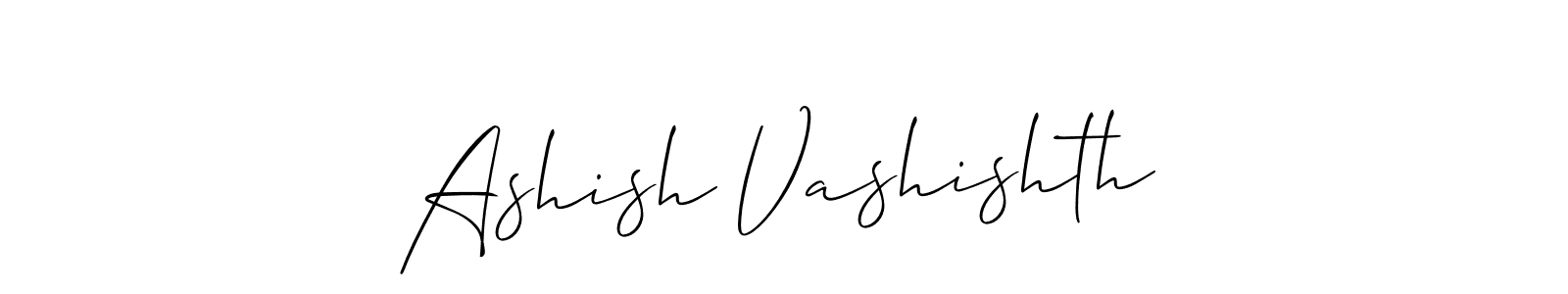 Also we have Ashish Vashishth name is the best signature style. Create professional handwritten signature collection using Allison_Script autograph style. Ashish Vashishth signature style 2 images and pictures png