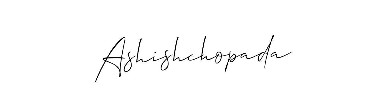 It looks lik you need a new signature style for name Ashishchopada. Design unique handwritten (Allison_Script) signature with our free signature maker in just a few clicks. Ashishchopada signature style 2 images and pictures png