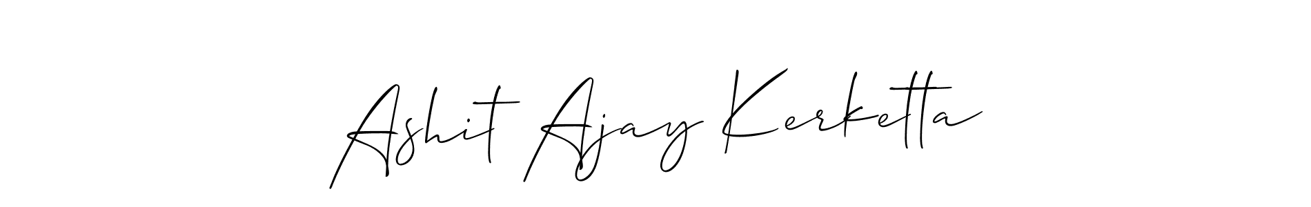Make a short Ashit Ajay Kerketta signature style. Manage your documents anywhere anytime using Allison_Script. Create and add eSignatures, submit forms, share and send files easily. Ashit Ajay Kerketta signature style 2 images and pictures png