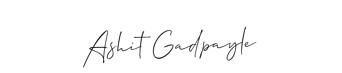 Ashit Gadpayle stylish signature style. Best Handwritten Sign (Allison_Script) for my name. Handwritten Signature Collection Ideas for my name Ashit Gadpayle. Ashit Gadpayle signature style 2 images and pictures png