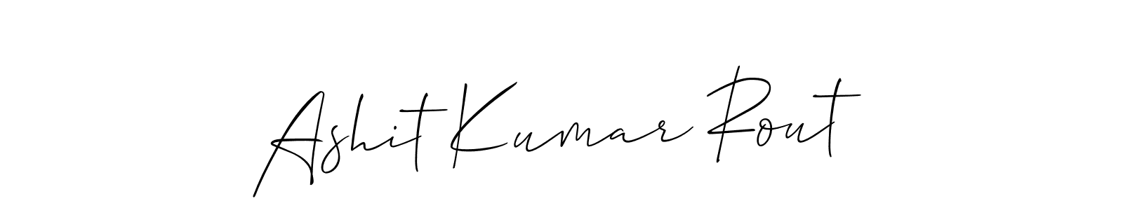 Use a signature maker to create a handwritten signature online. With this signature software, you can design (Allison_Script) your own signature for name Ashit Kumar Rout. Ashit Kumar Rout signature style 2 images and pictures png