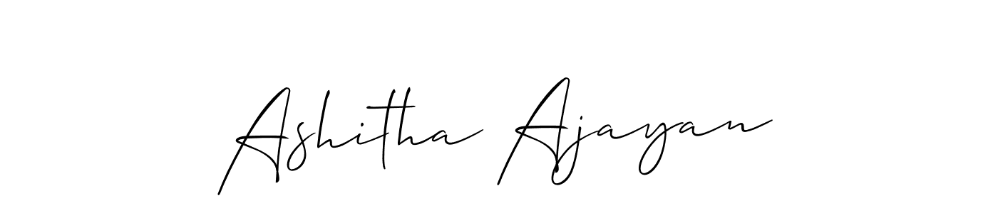 It looks lik you need a new signature style for name Ashitha Ajayan. Design unique handwritten (Allison_Script) signature with our free signature maker in just a few clicks. Ashitha Ajayan signature style 2 images and pictures png