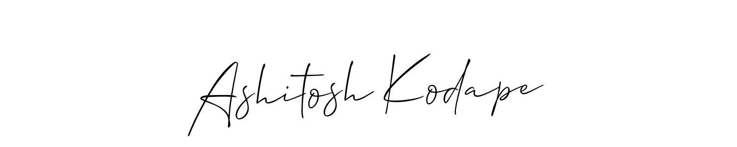 This is the best signature style for the Ashitosh Kodape name. Also you like these signature font (Allison_Script). Mix name signature. Ashitosh Kodape signature style 2 images and pictures png