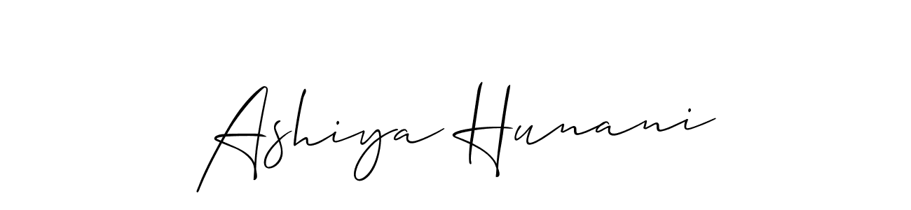 Make a beautiful signature design for name Ashiya Hunani. With this signature (Allison_Script) style, you can create a handwritten signature for free. Ashiya Hunani signature style 2 images and pictures png