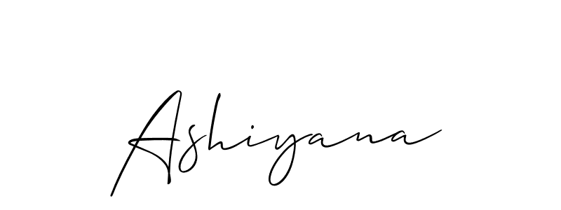Create a beautiful signature design for name Ashiyana. With this signature (Allison_Script) fonts, you can make a handwritten signature for free. Ashiyana signature style 2 images and pictures png
