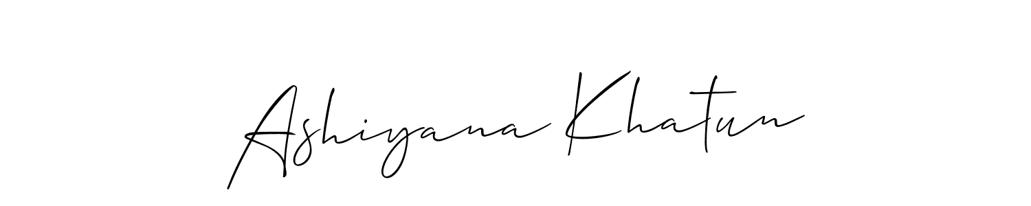Create a beautiful signature design for name Ashiyana Khatun. With this signature (Allison_Script) fonts, you can make a handwritten signature for free. Ashiyana Khatun signature style 2 images and pictures png