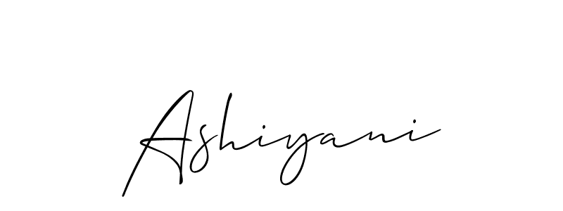 Create a beautiful signature design for name Ashiyani. With this signature (Allison_Script) fonts, you can make a handwritten signature for free. Ashiyani signature style 2 images and pictures png