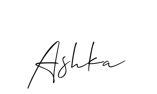 How to make Ashka signature? Allison_Script is a professional autograph style. Create handwritten signature for Ashka name. Ashka signature style 2 images and pictures png