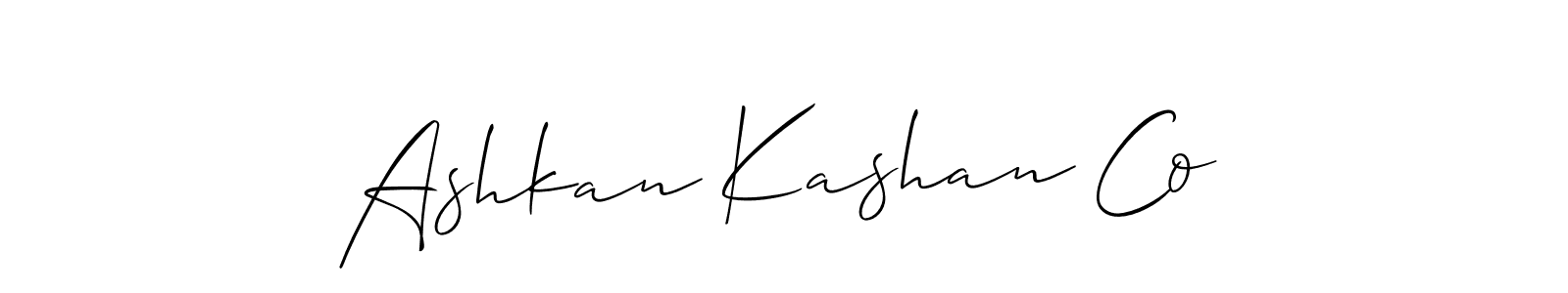 Best and Professional Signature Style for Ashkan Kashan Co. Allison_Script Best Signature Style Collection. Ashkan Kashan Co signature style 2 images and pictures png