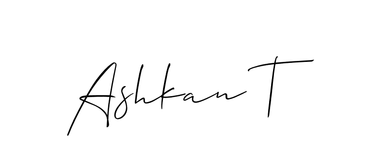 Once you've used our free online signature maker to create your best signature Allison_Script style, it's time to enjoy all of the benefits that Ashkan T name signing documents. Ashkan T signature style 2 images and pictures png