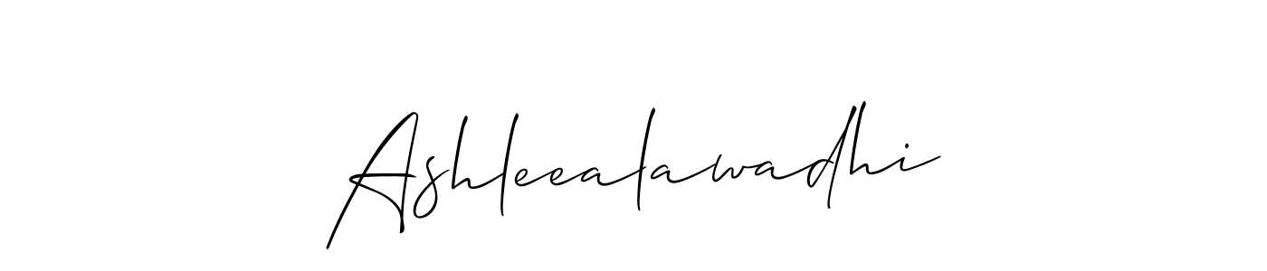 How to make Ashleealawadhi signature? Allison_Script is a professional autograph style. Create handwritten signature for Ashleealawadhi name. Ashleealawadhi signature style 2 images and pictures png