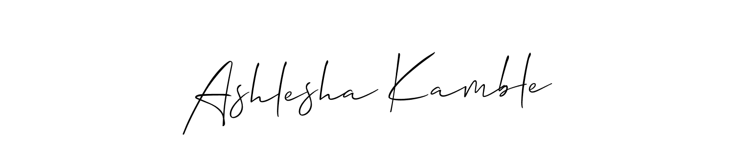 Design your own signature with our free online signature maker. With this signature software, you can create a handwritten (Allison_Script) signature for name Ashlesha Kamble. Ashlesha Kamble signature style 2 images and pictures png